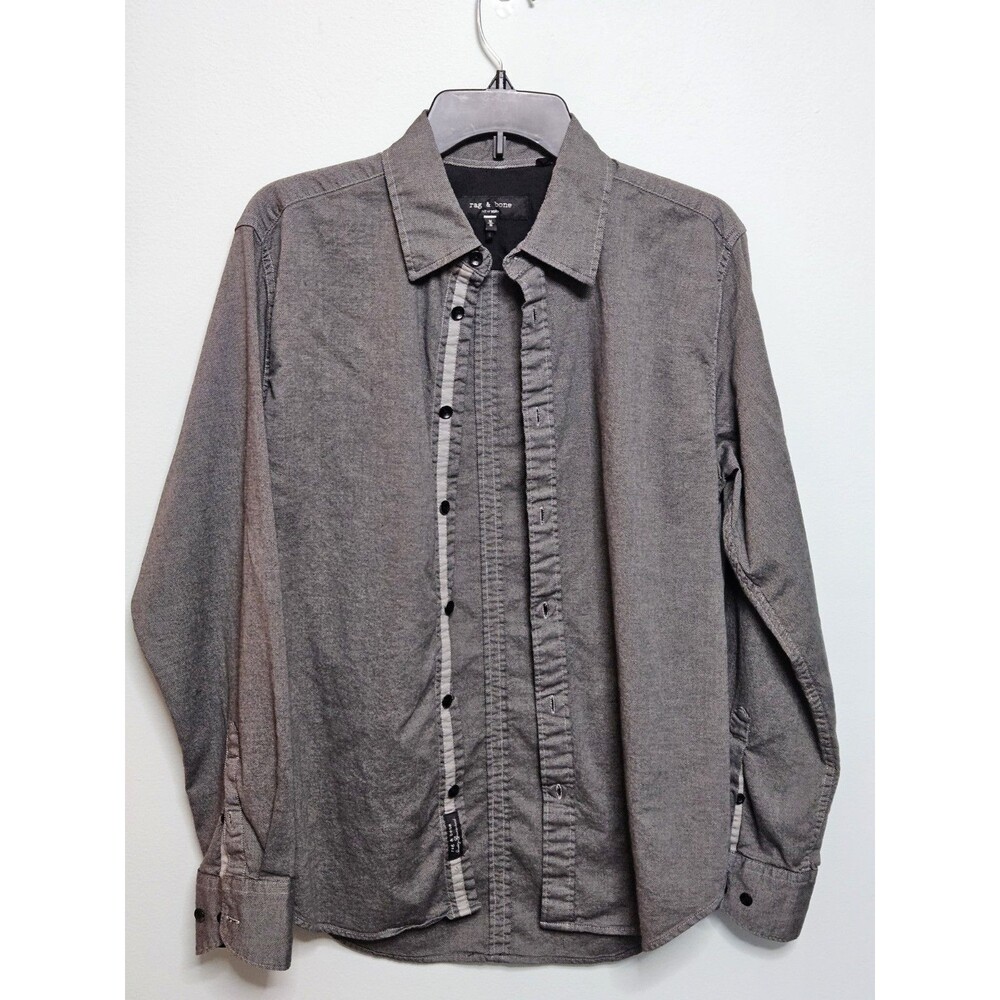 Sz M - Rag And Bone Dress Shirt Gray